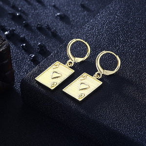 Ace of Hearts Drop Earrings, Gold Collection, Earring, Gold, Golden NYC Jewelry, Golden NYC Jewelry  jewelryjewelry deals, swarovski crystal jewelry, groupon jewelry,, jewelry for mom, 