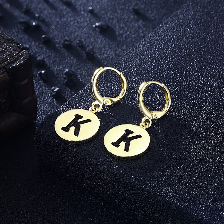 K for Kindness Drop Earrings, Gold Collection, Earring, Gold, Golden NYC Jewelry, Golden NYC Jewelry fashion jewelry, cheap jewelry, jewelry for mom, 