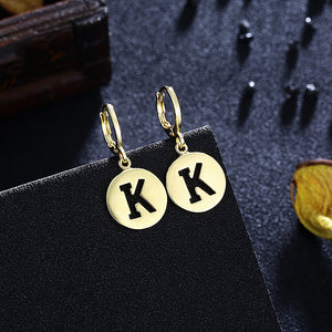 Letter K Drop Earring in 18K Gold Plated