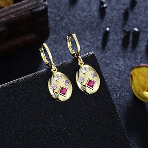 Pink Passion Drop Earring in 18K Gold Plated