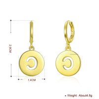 Letter C Drop Earring in 18K Gold Plated