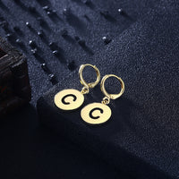 Letter C Drop Earring in 18K Gold Plated