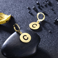 Letter C Drop Earring in 18K Gold Plated