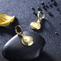 Swarovski Crystal Moon and Star Drop Earrings - Golden NYC Jewelry www.goldennycjewelry.com fashion jewelry for women