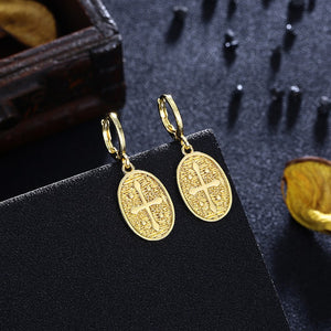 Cross Drop Earrings, Gold Collection, Earring, Gold, Golden NYC Jewelry, Golden NYC Jewelry  jewelryjewelry deals, swarovski crystal jewelry, groupon jewelry,, jewelry for mom, 