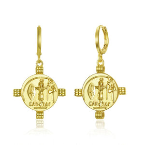 Cesar Cross Drop Earrings, Gold Collection, Earring, Gold, Golden NYC Jewelry, Golden NYC Jewelry  jewelryjewelry deals, swarovski crystal jewelry, groupon jewelry,, jewelry for mom, 