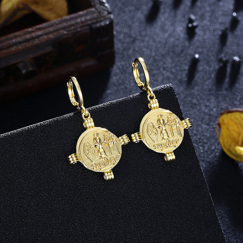 Ceasar Drop Earring in 18K Gold Plated, Earring, Golden NYC Jewelry, Golden NYC Jewelry jewelryjewelry deals, swarovski crystal jewelry, groupon jewelry,, jewelry for mom,