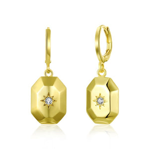 Octogon Swarovski Crystal Drop Earrings, Gold Collection, Earring, Gold, Golden NYC Jewelry, Golden NYC Jewelry fashion jewelry, cheap jewelry, jewelry for mom, 