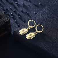 Octogon Swarovski Crystal Drop Earrings, Gold Collection, Earring, Gold, Golden NYC Jewelry, Golden NYC Jewelry fashion jewelry, cheap jewelry, jewelry for mom, 