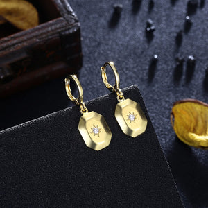 Octogon Swarovski Crystal Drop Earrings, Gold Collection, Earring, Gold, Golden NYC Jewelry, Golden NYC Jewelry fashion jewelry, cheap jewelry, jewelry for mom, 