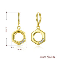 Hexagon Drop Earring in 18K Gold Plated