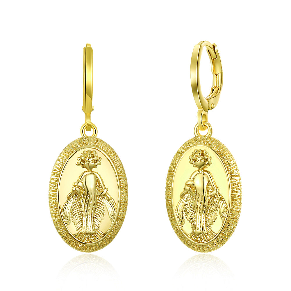 Praying Mother Drop Earring in 18K Gold Plated