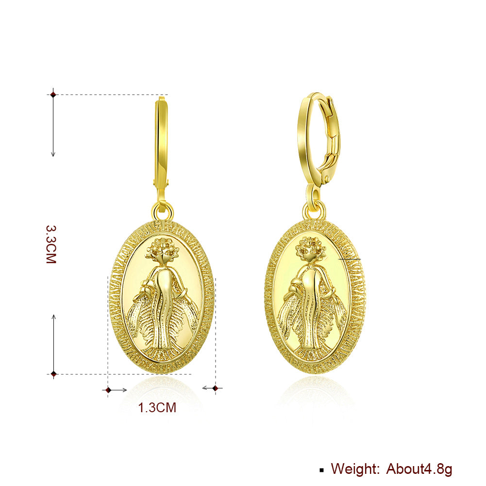 Praying Mother Drop Earring in 18K Gold Plated