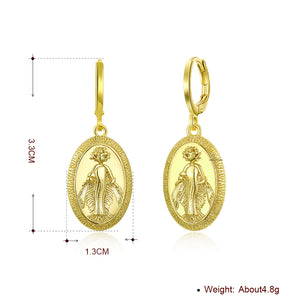 Praying Mother Drop Earring in 18K Gold Plated