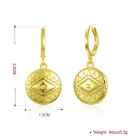 Evil Eye Protection Drop Earring in 18K Gold Plated