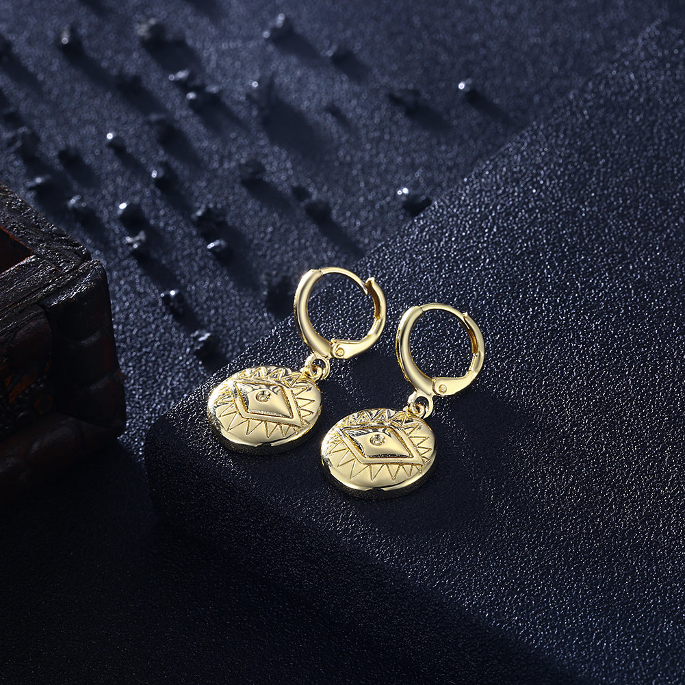 Evil Eye Protection Drop Earring in 18K Gold Plated