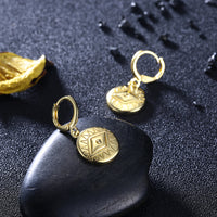 Evil Eye Protection Drop Earring in 18K Gold Plated