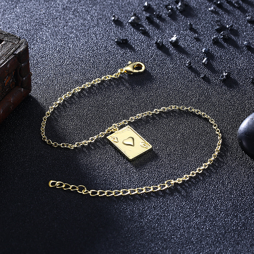 Ace of Hearts Bracelet in 18K Gold Plated, Gold Collection, Bracelet, Gold, Golden NYC Jewelry, Golden NYC Jewelry jewelryjewelry deals, swarovski crystal jewelry, groupon jewelry,, jewelry for mom,