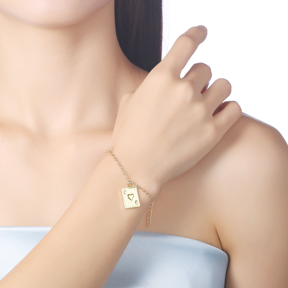 Ace of Hearts Bracelet in 18K Gold Plated, Gold Collection, Bracelet, Gold, Golden NYC Jewelry, Golden NYC Jewelry  jewelryjewelry deals, swarovski crystal jewelry, groupon jewelry,, jewelry for mom,