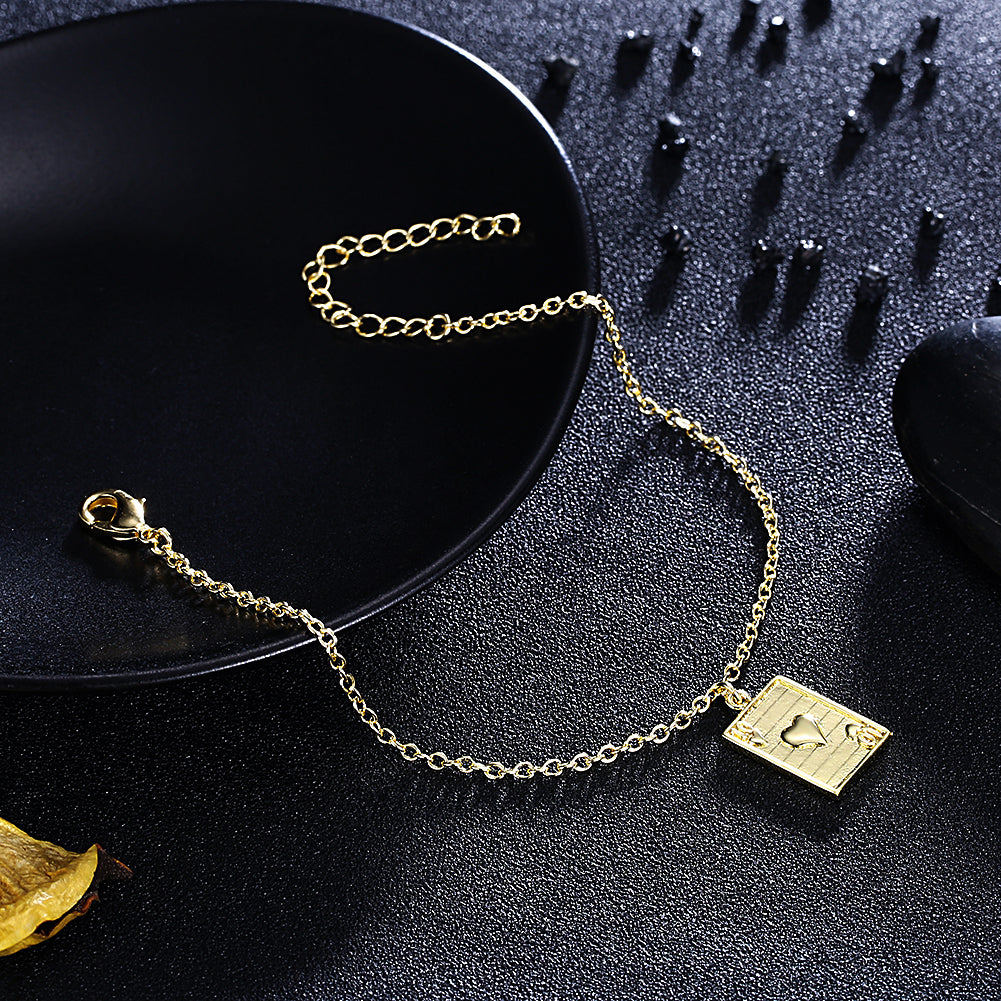 Ace of Hearts Bracelet in 18K Gold Plated, Gold Collection, Bracelet, Gold, Golden NYC Jewelry, Golden NYC Jewelry fashion jewelry, cheap jewelry, jewelry for mom,