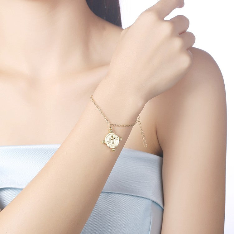 Greek Coin Caeser Bracelet in 18K Gold Plated, Gold Collection, Bracelet, Gold, Golden NYC Jewelry, Golden NYC Jewelry jewelryjewelry deals, swarovski crystal jewelry, groupon jewelry,, jewelry for mom,