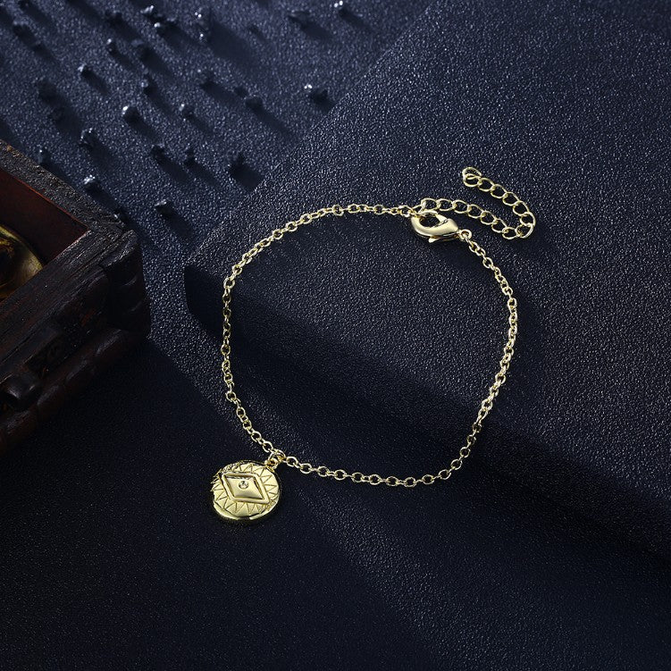 Evil Eye Coin Bracelet in 18K Gold Plated, Gold Collection, Bracelet, Gold, Golden NYC Jewelry, Golden NYC Jewelry  jewelryjewelry deals, swarovski crystal jewelry, groupon jewelry,, jewelry for mom,