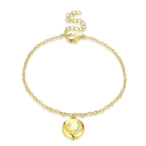 Swarovski Cresent Moon & Star Bracelet in 18K Gold Plated - Golden NYC Jewelry www.goldennycjewelry.com fashion jewelry for women