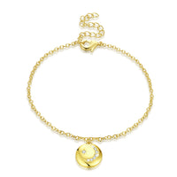 Swarovski Crystal Moon and Star Bracelet in 18K Gold Plated