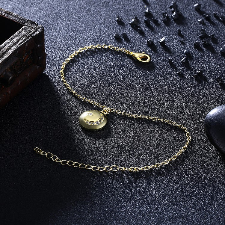 Swarovski Cresent Moon & Star Bracelet in 18K Gold Plated - Golden NYC Jewelry www.goldennycjewelry.com fashion jewelry for women