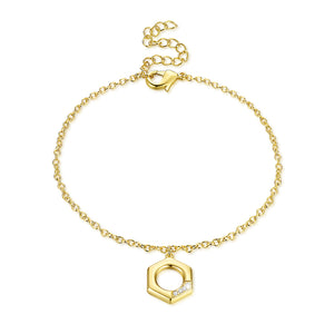 Hexagon Bracelet in 18K Gold Plated