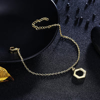Hexagon Bracelet in 18K Gold Plated
