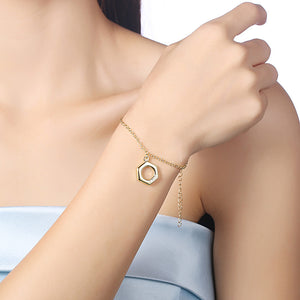 Hexagon Bracelet in 18K Gold Plated