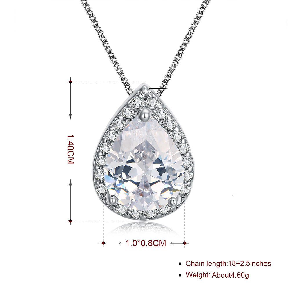 5.00 CT Teardrop Pave Necklace in 18K White Gold Plated, Necklace, Golden NYC Jewelry, Golden NYC Jewelry jewelryjewelry deals, swarovski crystal jewelry, groupon jewelry,, jewelry for mom,