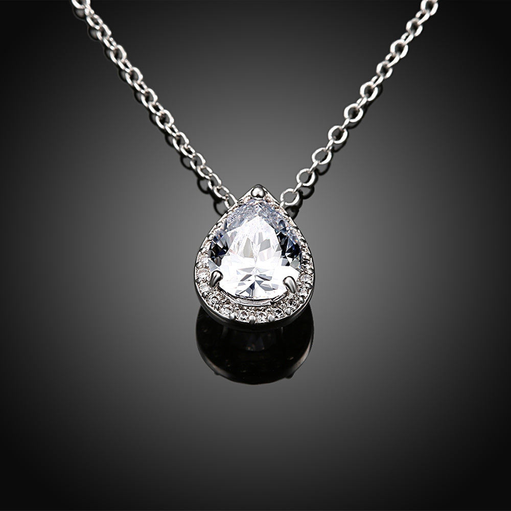 5.00 CT Teardrop Pave Necklace in 18K White Gold Plated, Necklace, Golden NYC Jewelry, Golden NYC Jewelry jewelryjewelry deals, swarovski crystal jewelry, groupon jewelry,, jewelry for mom,