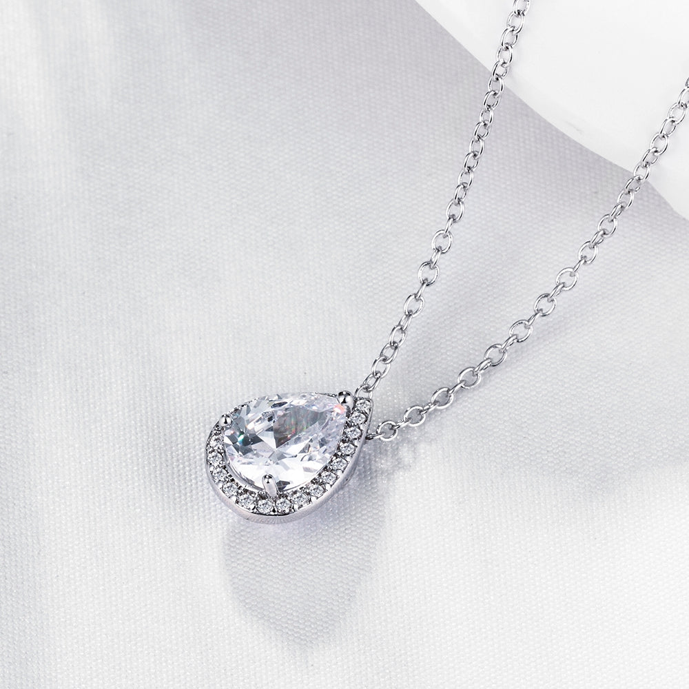 5.00 CT Teardrop Pave Necklace in 18K White Gold Plated, Necklace, Golden NYC Jewelry, Golden NYC Jewelry jewelryjewelry deals, swarovski crystal jewelry, groupon jewelry,, jewelry for mom,