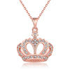 Swarovski Crystal Pave Crown Necklace in 18K Rose Gold Plated