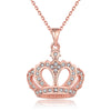 Austrian Crystal Pave Crown Necklace in 18K Rose Gold Plated