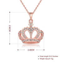 Swarovski Crystal Pave Crown Necklace in 18K Rose Gold Plated
