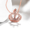 Austrian Crystal Pave Crown Necklace in 18K Rose Gold Plated