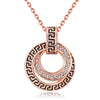 Austrian Elements Intertwined Duo Pendant Necklace in 14K Rose Gold