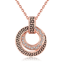 Austrian Elements Intertwined Duo Pendant Necklace in 14K Rose Gold