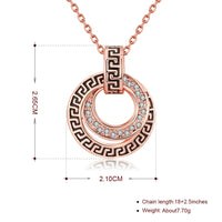 Greek Medallion Crown Necklace in 18K Rose Gold Plated