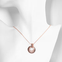 Greek Medallion Crown Necklace in 18K Rose Gold Plated