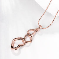 Triple Heart Necklace in 18K Rose Gold Plated