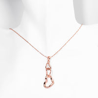 Triple Heart Necklace in 18K Rose Gold Plated