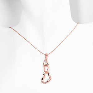 Triple Heart Necklace in 18K Rose Gold Plated