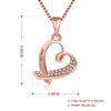 Pave Heart Necklace in 18K Rose Gold Plated