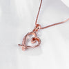 Pave Heart Necklace in 18K Rose Gold Plated
