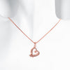 Pave Heart Necklace in 18K Rose Gold Plated