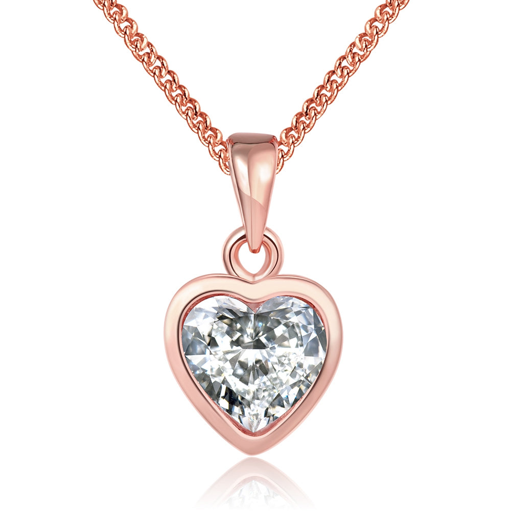 Heart Necklace in 18K Rose Gold Plated